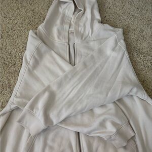 White Zip-Up Hoodie